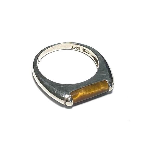 925 CPT TH Ring Tiger’s Eye Sterling Silver Size 8.75 Women 4.48g - Picture 5 of 16
